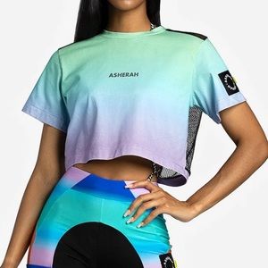 ASHERAH Laguna Lavender Mint Cropped Tee | Barely Worn | Size XL |
